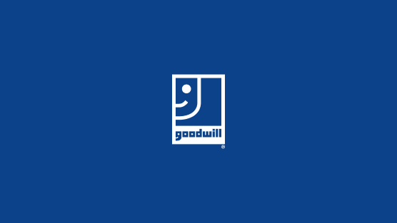 Goodwill logo on a solid blue background